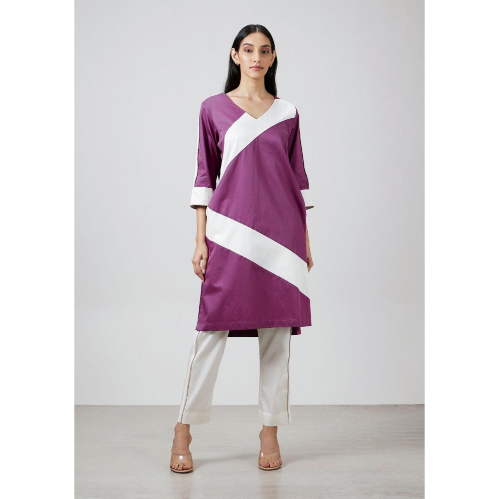 Pallavi Swadi Wine Stripe Kurta with Pant