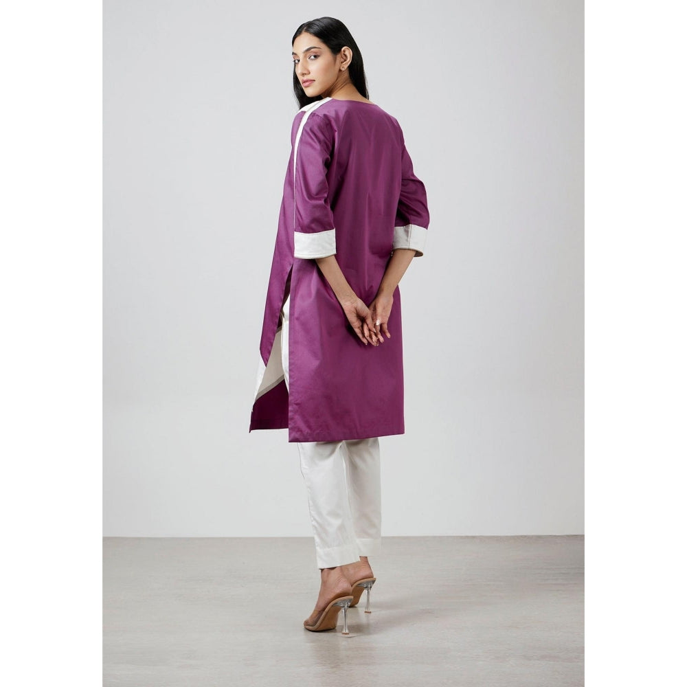 Pallavi Swadi Wine Stripe Kurta with Pant