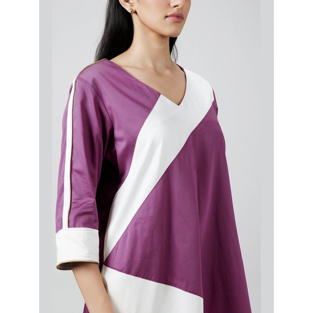 Pallavi Swadi Wine Stripe Kurta with Pant
