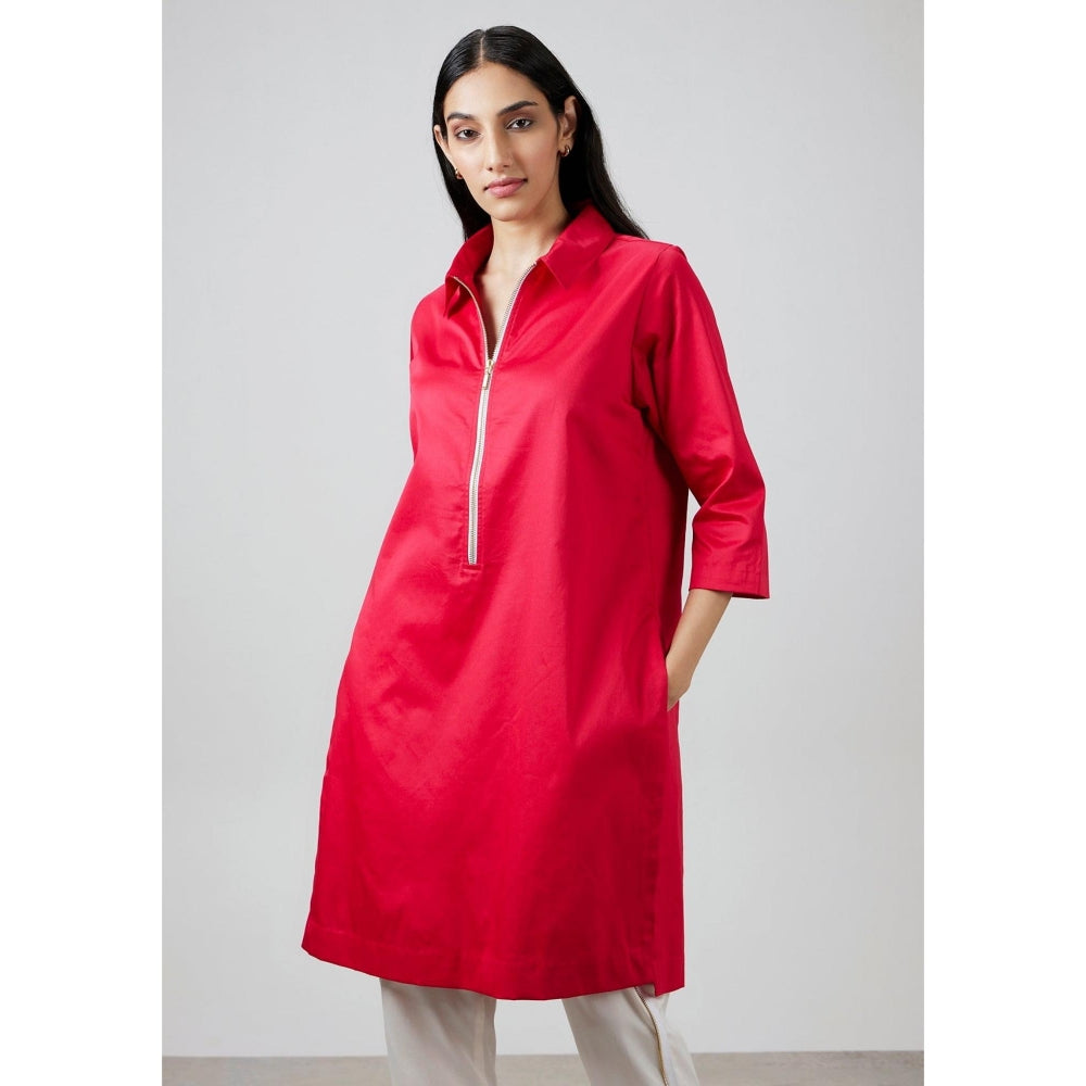 Pallavi Swadi Roseberry Zip Kurta with Pant