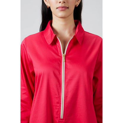 Pallavi Swadi Roseberry Zip Kurta with Pant