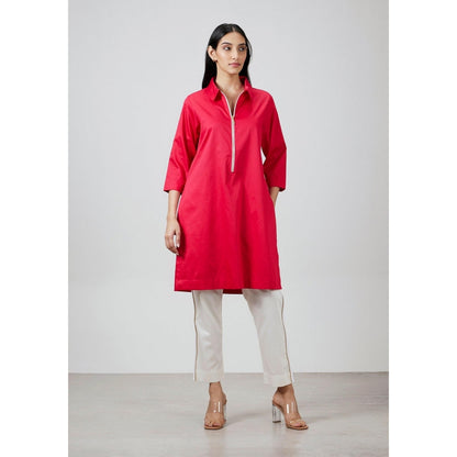 Pallavi Swadi Roseberry Zip Kurta with Pant