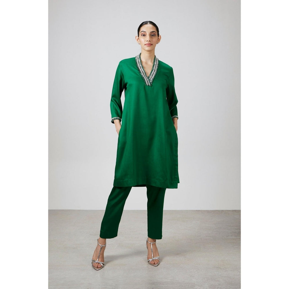Pallavi Swadi Etoile Emerald Kurta with Pant