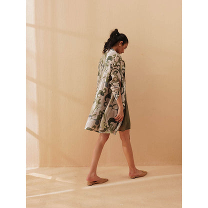 Pallavi Agarwal Olive Olivia Dress With Jacket (Set of 2)