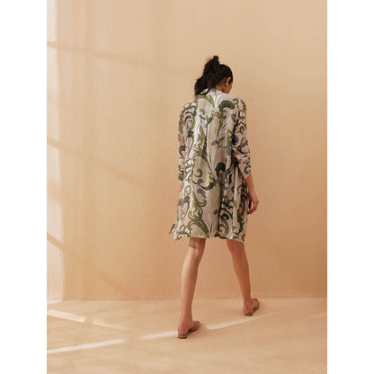 Pallavi Agarwal Olive Olivia Dress With Jacket (Set of 2)