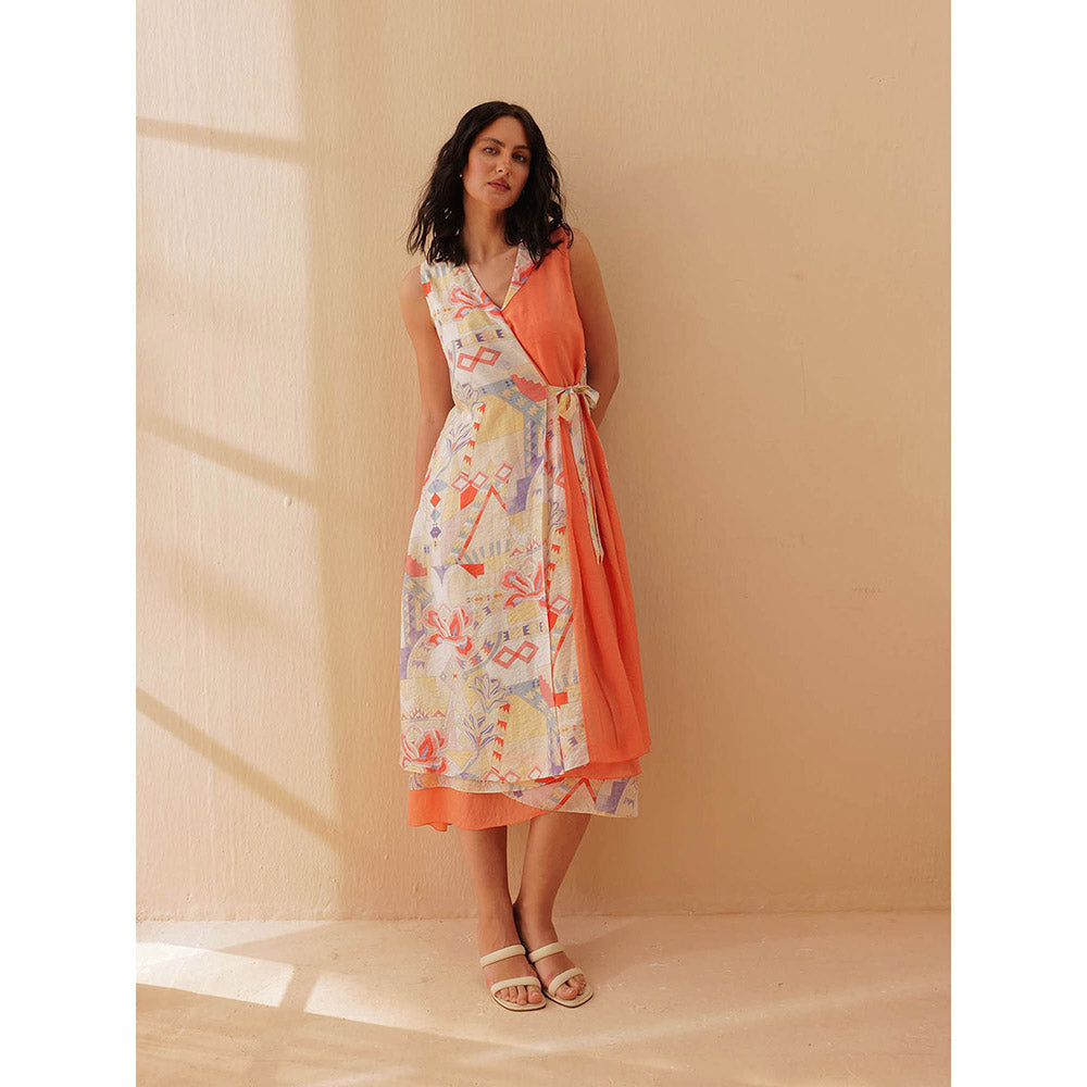 Pallavi Agarwal Peach Jigsaw Dress