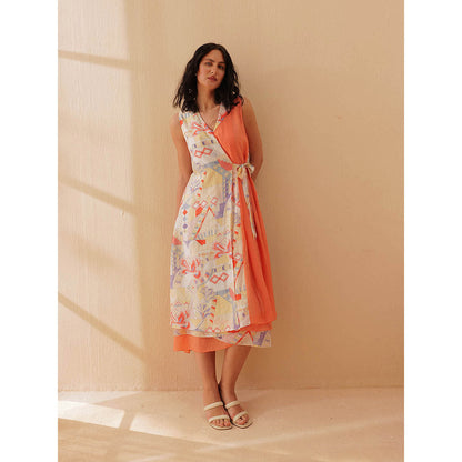 Pallavi Agarwal Peach Jigsaw Dress