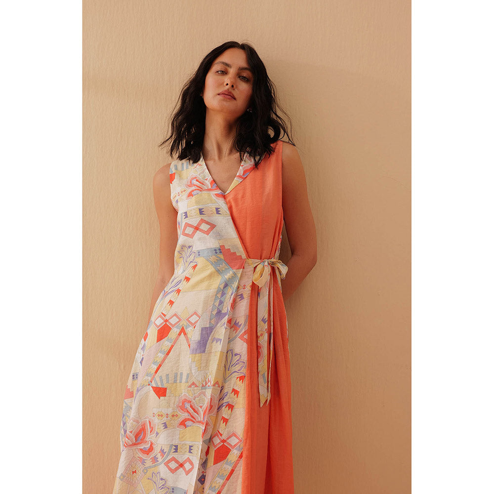 Pallavi Agarwal Peach Jigsaw Dress