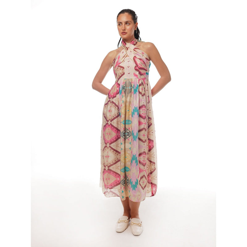 Pallavi Agarwal Pink Zoe Tube Midi Dress