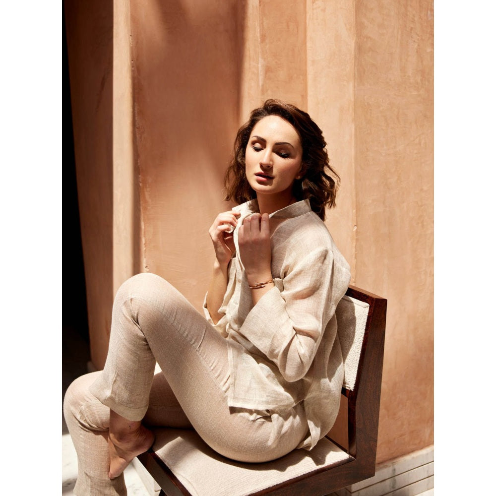 Palak Khandelwal Beige Linen Co-Ord (Set of 2)