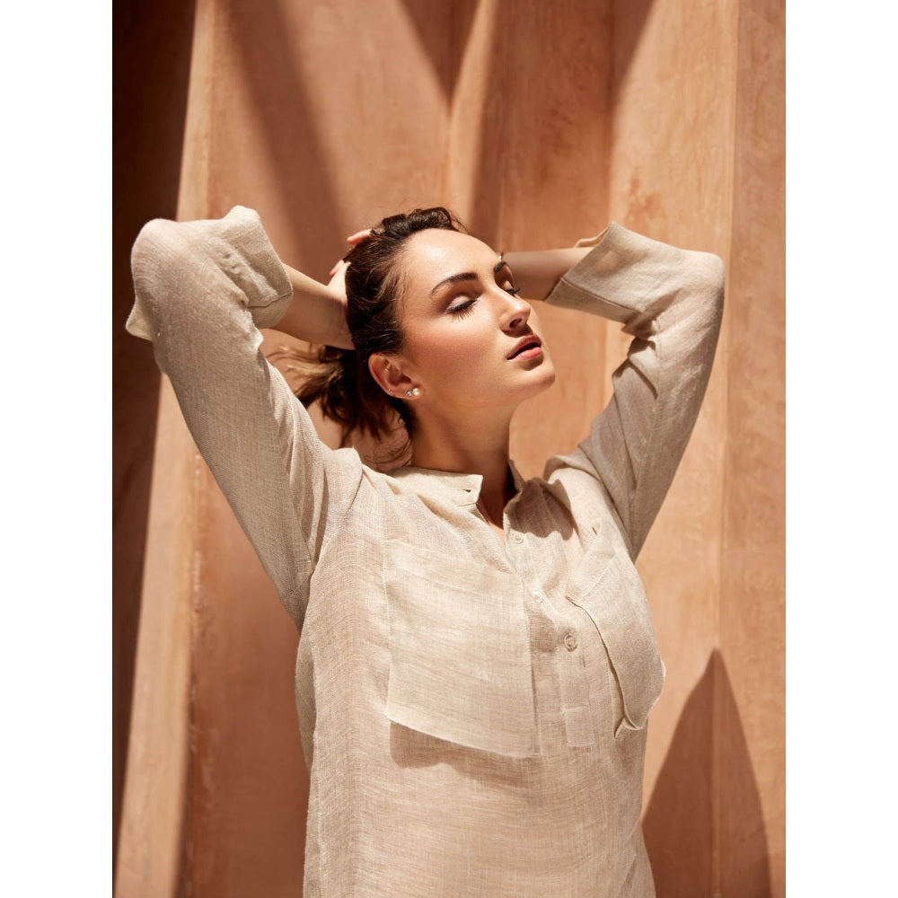 Palak Khandelwal Beige Linen Co-Ord (Set of 2)