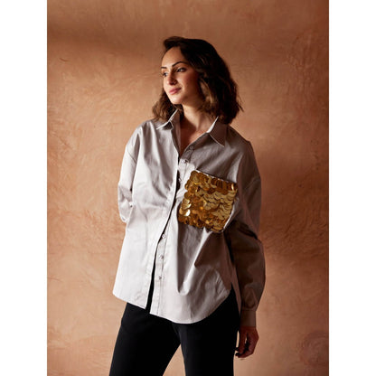 Palak Khandelwal Grey Shirt with Sequin