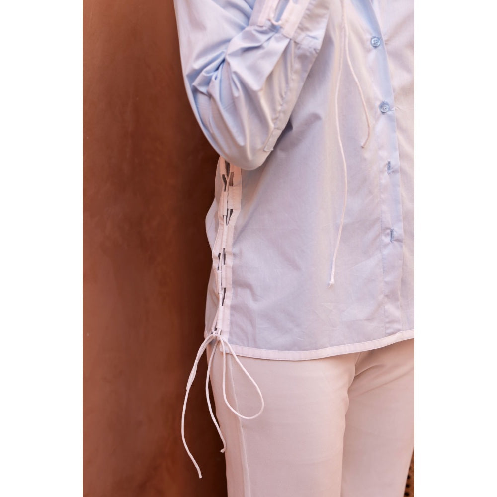 Palak Khandelwal Light Blue Shirt with Side Drawstrings