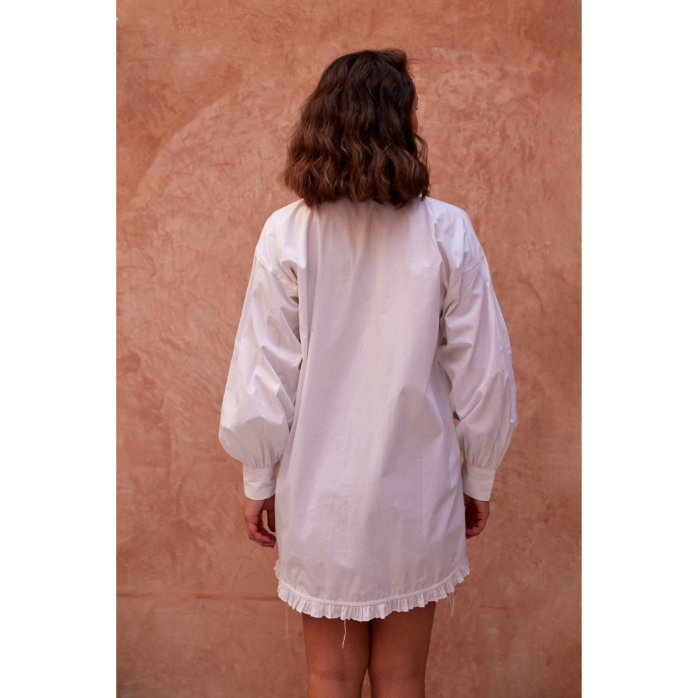 Palak Khandelwal White Shirt with Fabric Flower Patches