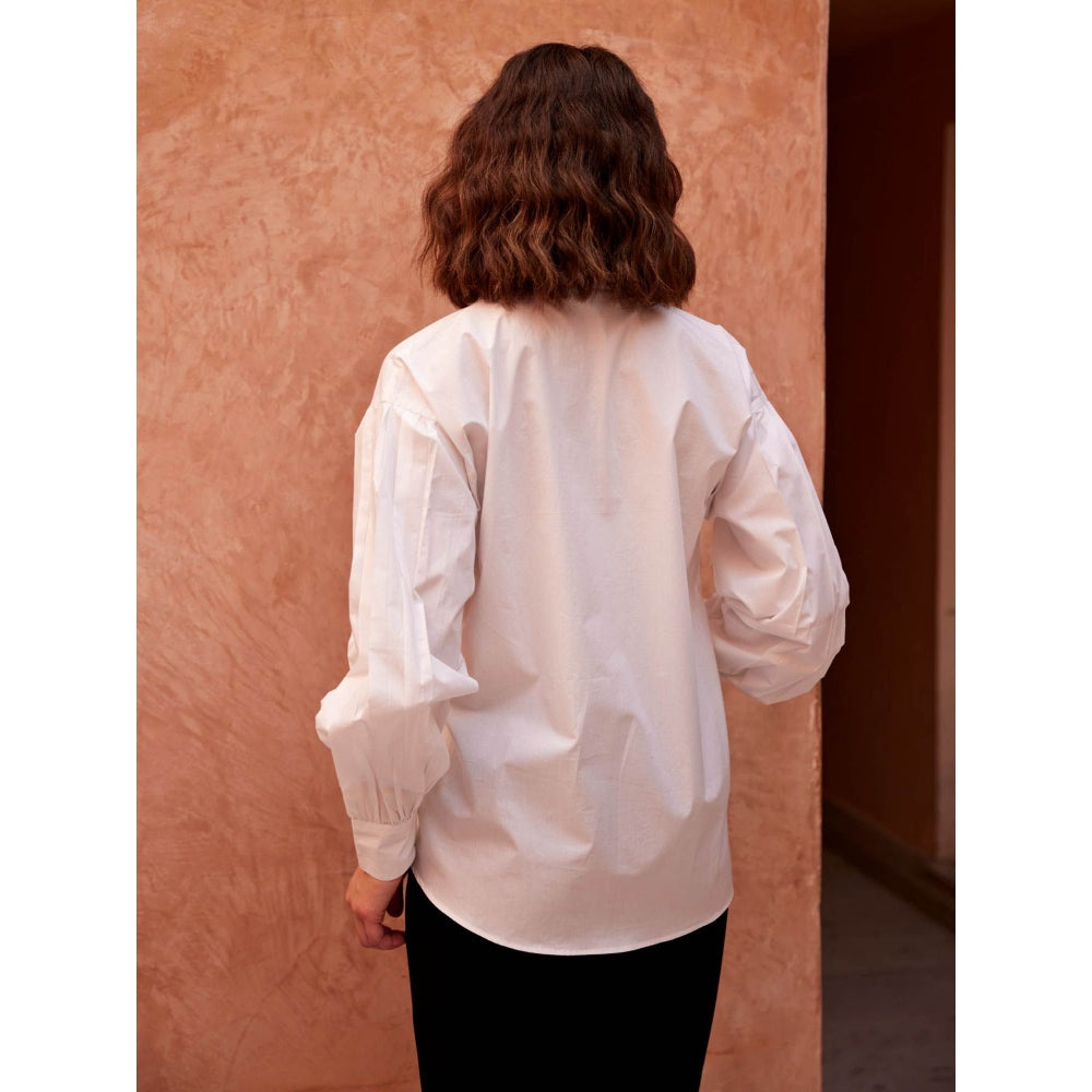 Palak Khandelwal White Shirt with Black Polka Dot Patch