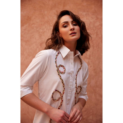 Palak Khandelwal White Shirt with Lace