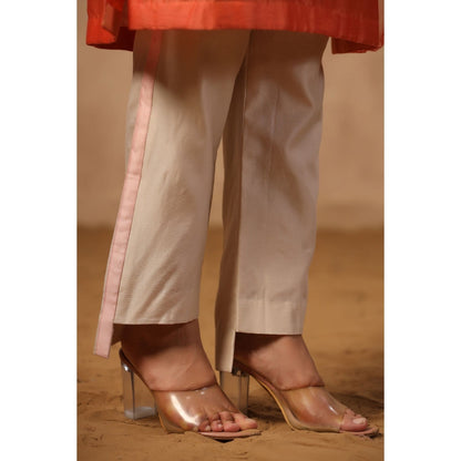 Palak Khandelwal Orange Kurta with Contrast Pants and Dupatta (Set of 3)