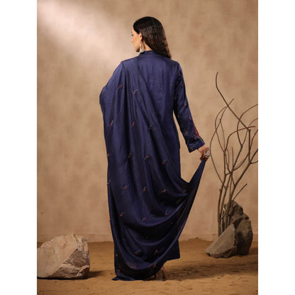 Palak Khandelwal Royal Blue Kurta Paired with Pants and Dupatta (Set of 3)