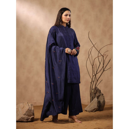 Palak Khandelwal Royal Blue Kurta Paired with Pants and Dupatta (Set of 3)