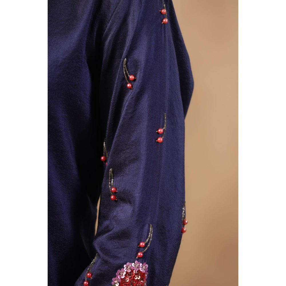 Palak Khandelwal Royal Blue Kurta Paired with Pants and Dupatta (Set of 3)