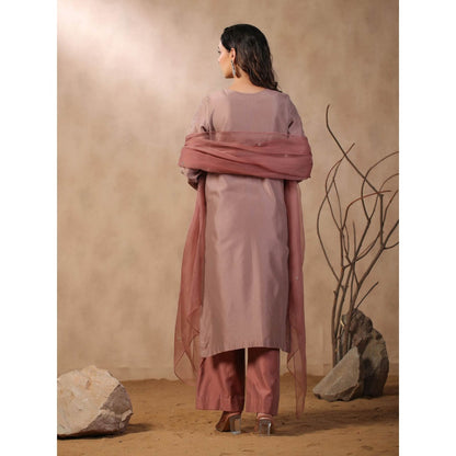 Palak Khandelwal Mauve Kurta Paired with Pants and Dupatta (Set of 3)