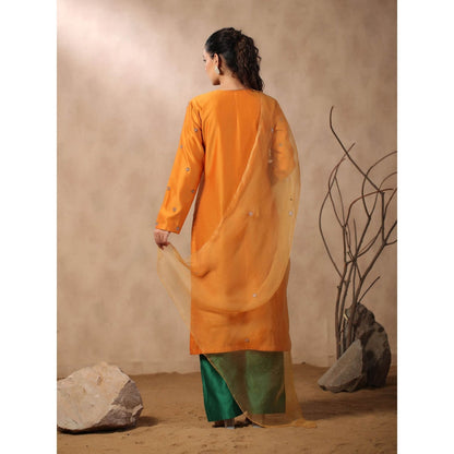 Palak Khandelwal Mustard Kurta Paired with Pants and Dupatta (Set of 3)