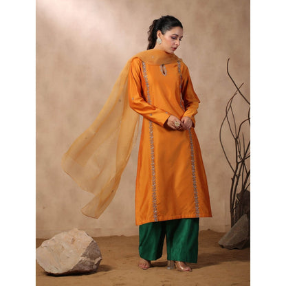 Palak Khandelwal Mustard Kurta Paired with Pants and Dupatta (Set of 3)
