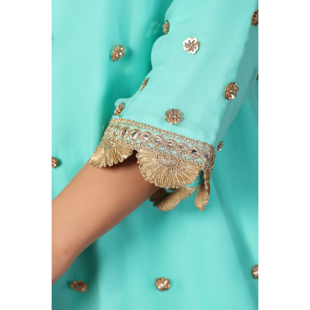 Palak Khandelwal Light Blue Kurta Paired with Sharara and Dupatta (Set of 3)