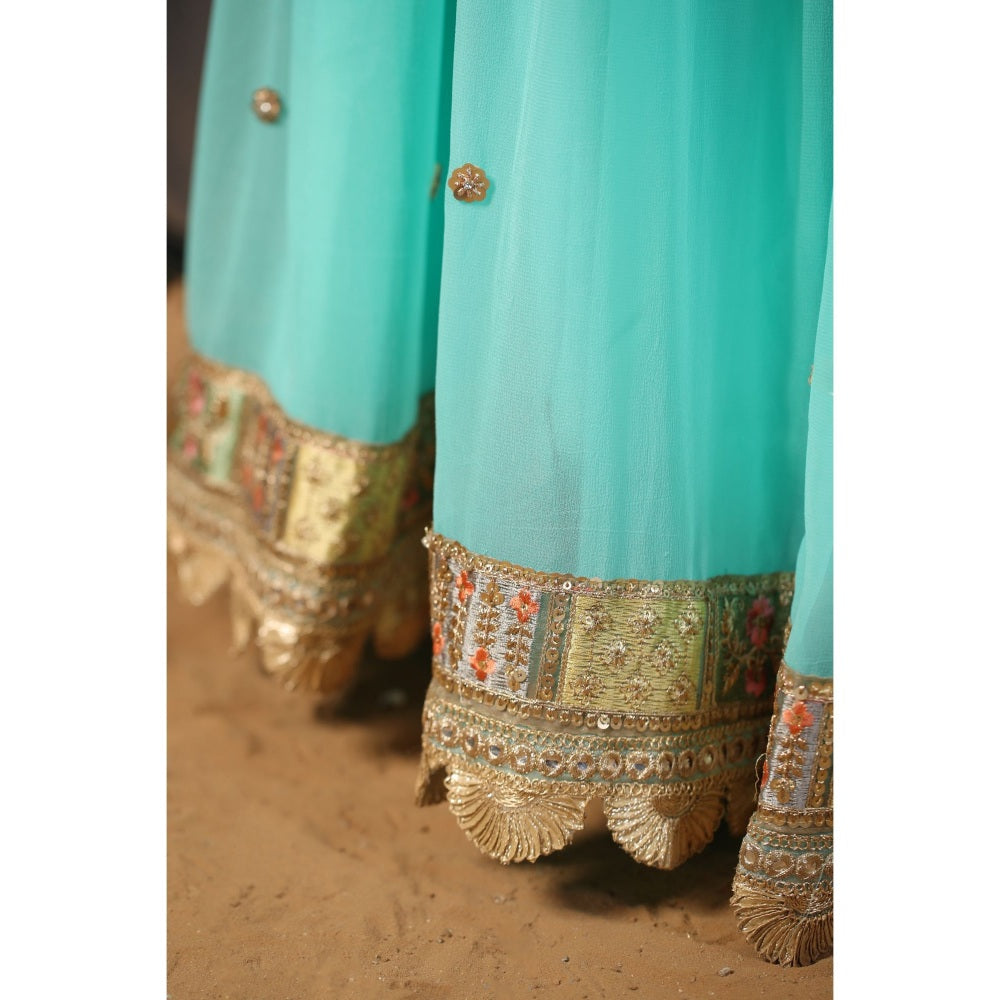 Palak Khandelwal Light Blue Kurta Paired with Sharara and Dupatta (Set of 3)