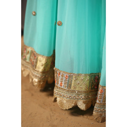 Palak Khandelwal Light Blue Kurta Paired with Sharara and Dupatta (Set of 3)