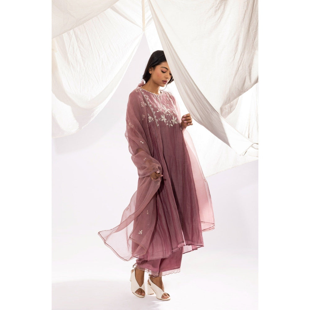 PANTS AND PAJAMAS Lavender Organza Dupatta