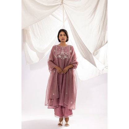 PANTS AND PAJAMAS Lavender Organza Dupatta