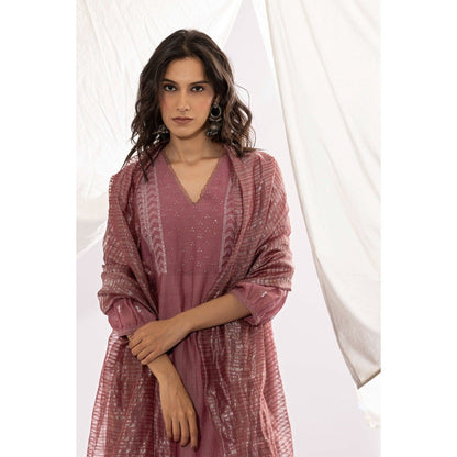 PANTS AND PAJAMAS Lilac Chanderi Zari Dupatta
