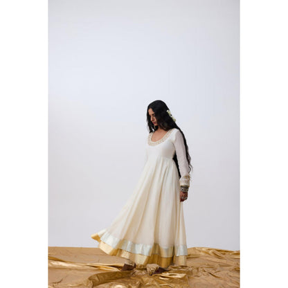 PANTS AND PAJAMAS Udbhav Embroidered Anarkali Dress