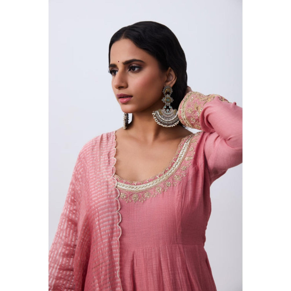 PANTS AND PAJAMAS Swaragini Embroidered Anarkali Dress