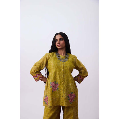 PANTS AND PAJAMAS Antrang Mustard Printed Co-Ord