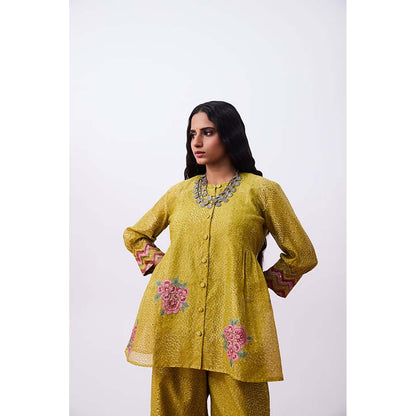 PANTS AND PAJAMAS Antrang Mustard Printed Co-Ord