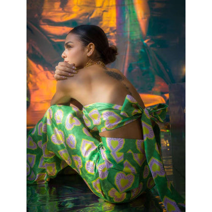 Papa Don't Preach by Shubhika Green Ring Co-Ord (Set of 2)