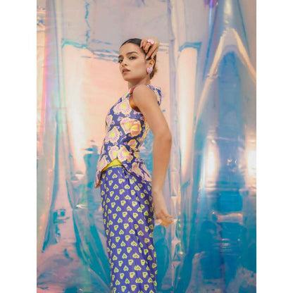 Papa Don't Preach by Shubhika Blue Flared Pants In Pac Street Girl
