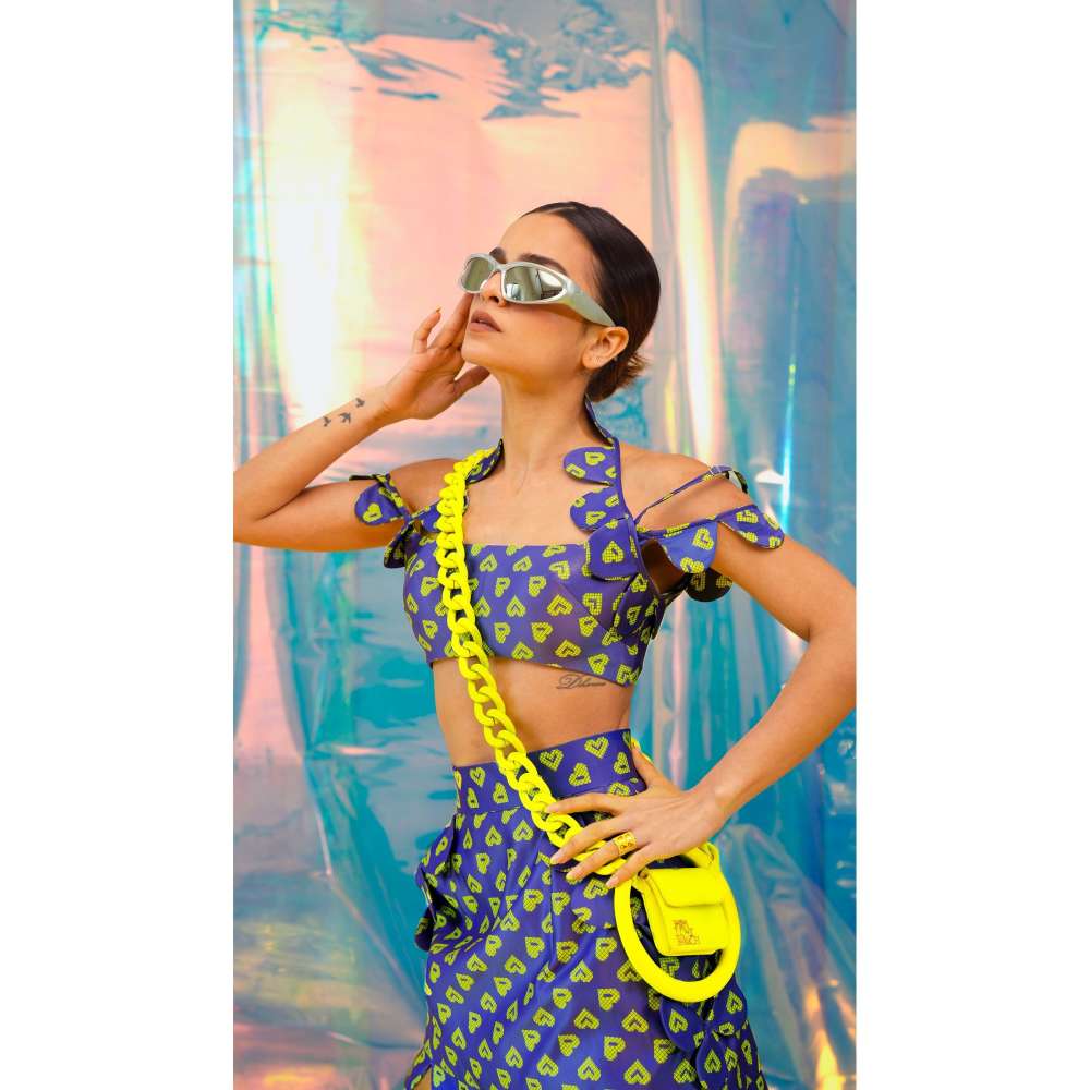 Papa Don't Preach by Shubhika Blue Scallop Bralette