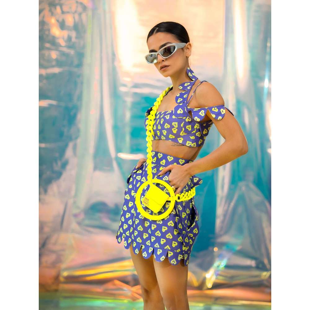 Papa Don't Preach by Shubhika Blue Scallop Bralette