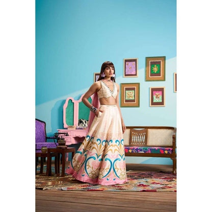 Papa Don't Preach by Shubhika Pink Dipped In Moonlight Lehenga With Blouse And Dupatta