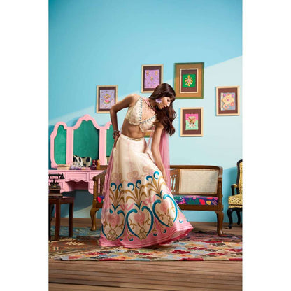 Papa Don't Preach by Shubhika Pink Dipped In Moonlight Lehenga With Blouse And Dupatta
