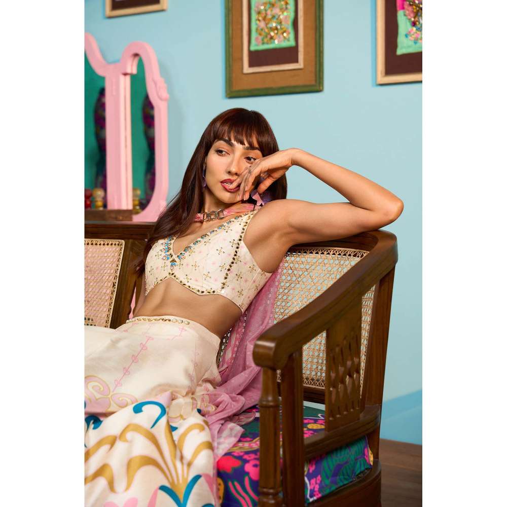 Papa Don't Preach by Shubhika Pink Dipped In Moonlight Lehenga With Blouse And Dupatta