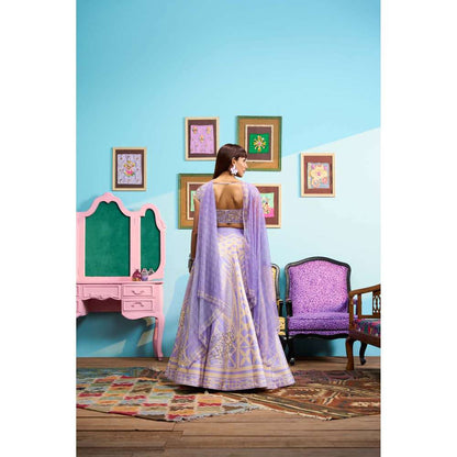 Papa Don't Preach by Shubhika Lavender Haze Lehenga With Blouse And Dupatta