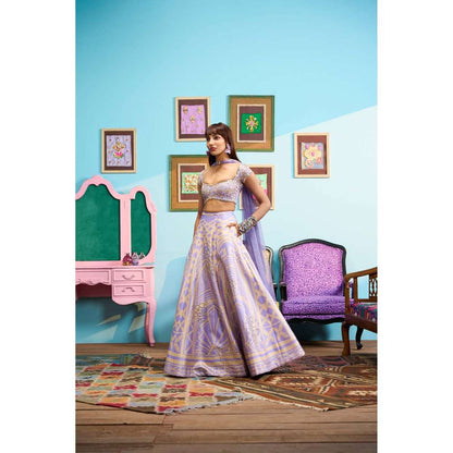 Papa Don't Preach by Shubhika Lavender Haze Lehenga With Blouse And Dupatta