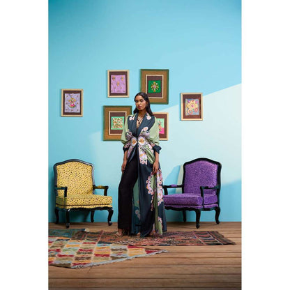 Papa Don't Preach by Shubhika Green Coven Jacket With Belt