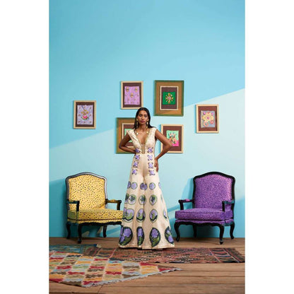 Papa Don't Preach by Shubhika Cream Cosmic Feelings Jumpsuit