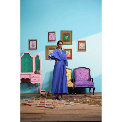 Papa Don't Preach by Shubhika Blue Ocean Eyes Kaftan Dress With Slip