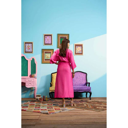 Papa Don't Preach by Shubhika Pink Not So Secret Kaftan Dress With Slip